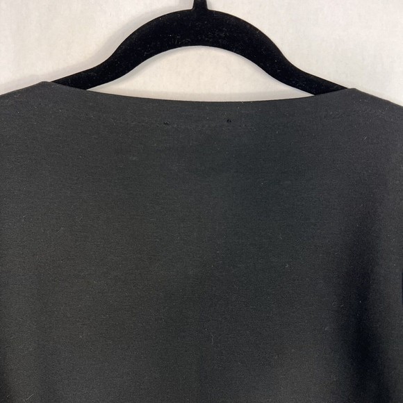 Zara Top Womens Small Black Boat Neck Rhinestone Grommet Long Sleeve Pullover - Picture 3 of 12